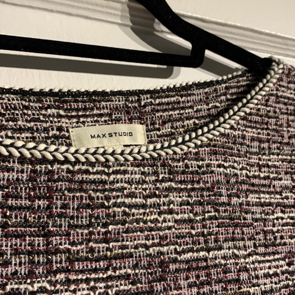 Max Studio long sleeve textured dress with braided detailing - Picture 4 of 12